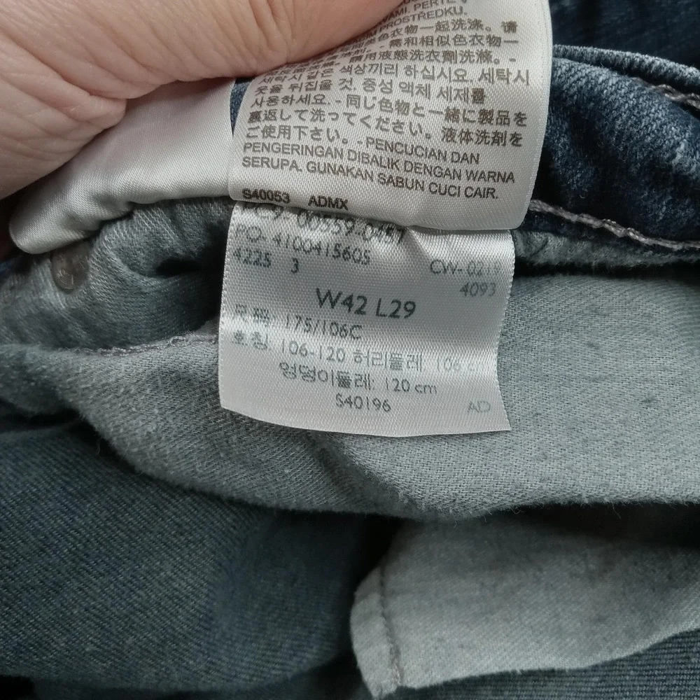 Levis 569 Jeans‎ Mens 42x29 Blue Regular Straight Stretch Denim Medium Wash